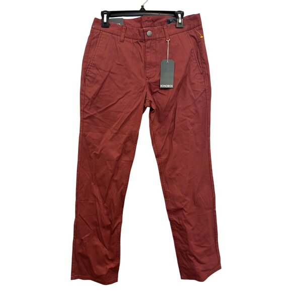 Bonobos Mens Straight Maroon Pants Size 30/30 New With Tags 100% Cotton Stylish - Picture 1 of 7